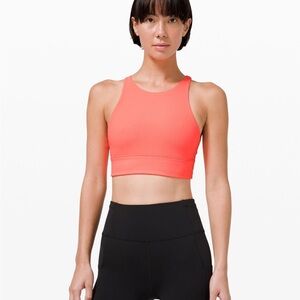 ✨Lululemon Ribbed Energy Bra High Neck Long in Sunset Size 6
